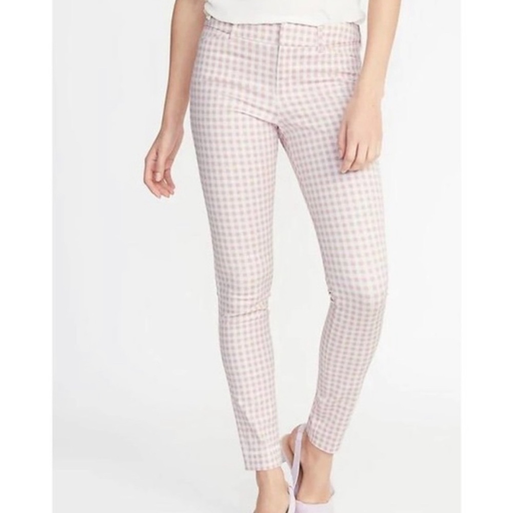 Pink and White Checker Pixie Ankle Pants (size 12)